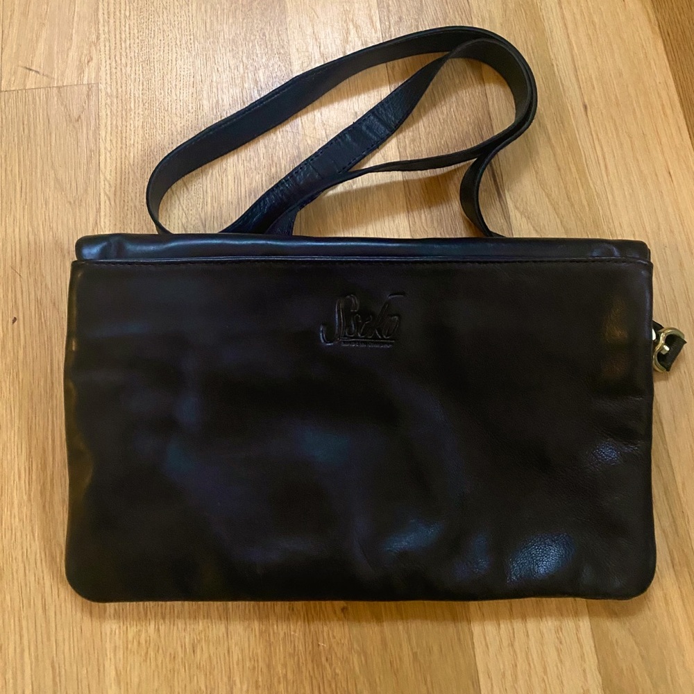 Sseko Sheepskin leather Foldover crossbody